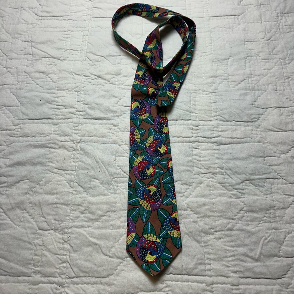 Bold Multicolor Floral Cotton Tie | Britches · Artistic Statement Retro Menswear